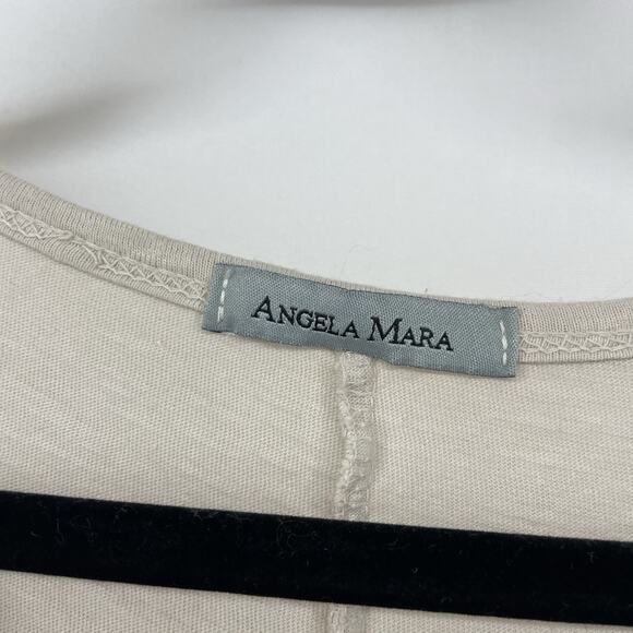 Angela Mara SZ L/XL Midi Asymmetrical Dress Cotton Linen Blend Minimalist Cream - Picture 5 of 6